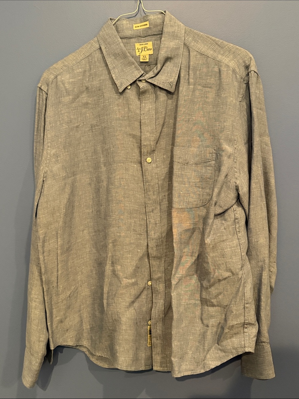 J.Crew Irish Linen Slim Untucked Button Down Shirt